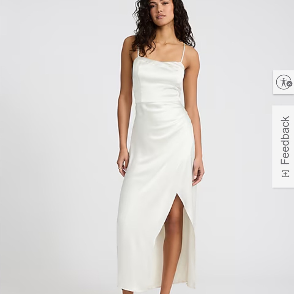 Satin sweetheart sleeveless wrap ruche side maxi dress from express